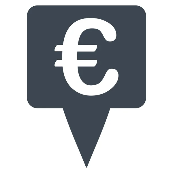 Ikonu ploché glyf ukazatel mapy euro — Stock fotografie