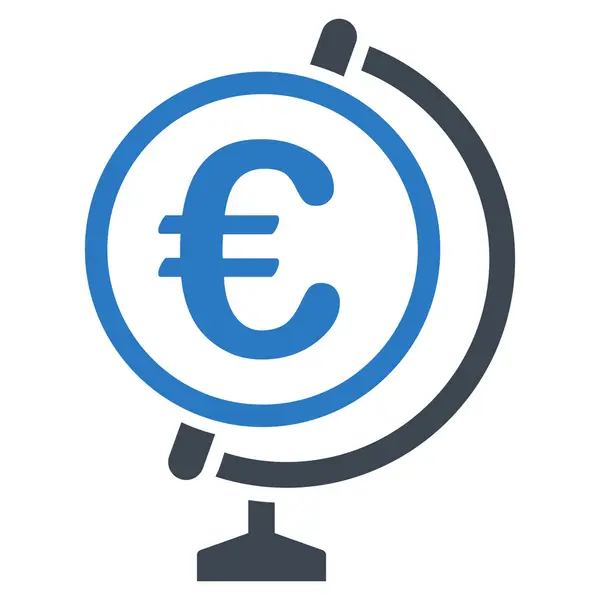 Euro wereldbol platte Glyph icoon — Stockfoto