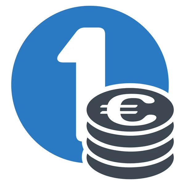 Euro mynt platt Glyph ikonen — Stockfoto
