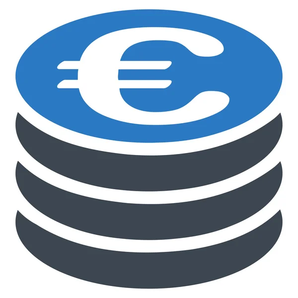 Euro mynt Stack platt Glyph ikonen — Stockfoto