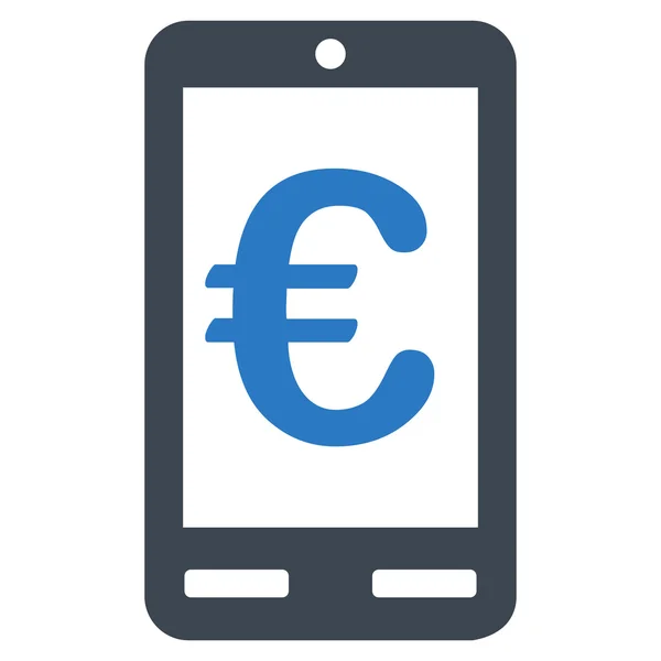 Euro Mobile Bank Flat Glyph Icon — Stock Photo, Image