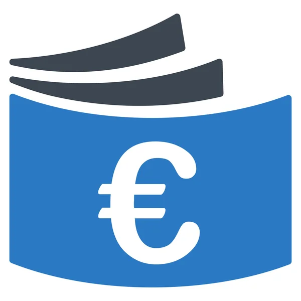 Ikon Flat Glyph Buku cek Euro — Stok Foto