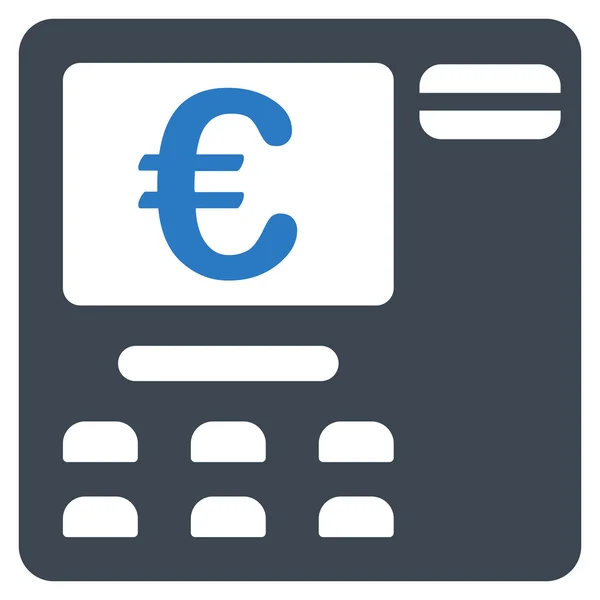Euro Geldautomat flach Glyphen Symbol — Stockfoto