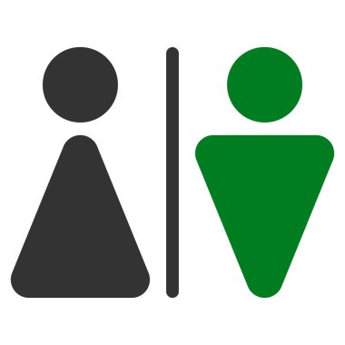 WC kişi düz vektör simgesi