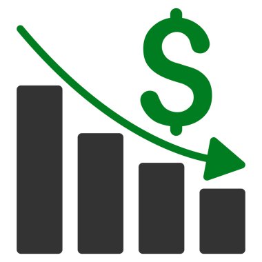 Satış kriz grafik düz vektör simgesi