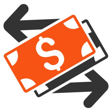 Doları banknot Exchange düz vektör simgesi