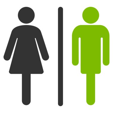 WC kişi düz vektör simgesi