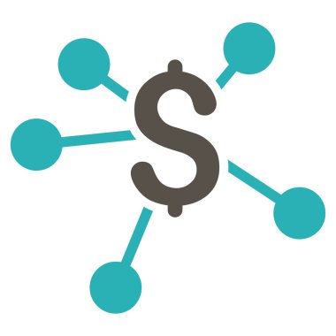 Finansal bağlantılar düz vektör simgesi