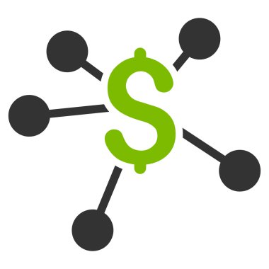 Finansal bağlantılar düz vektör simgesi