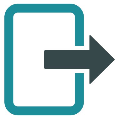 Çıkış kapı düz vektör simgesi