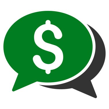 Para sohbet düz vektör simgesi