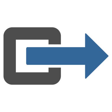 Çıkış yönünde düz vektör simgesi