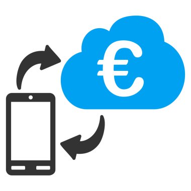 Euro Cloud Bankacılık Düz Vektör Simgesi