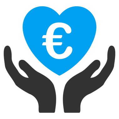 Euro bakım el düz vektör simgesi