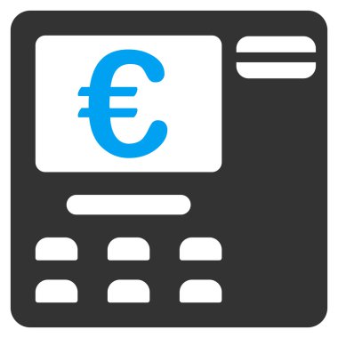 Euro Atm düz vektör simgesi