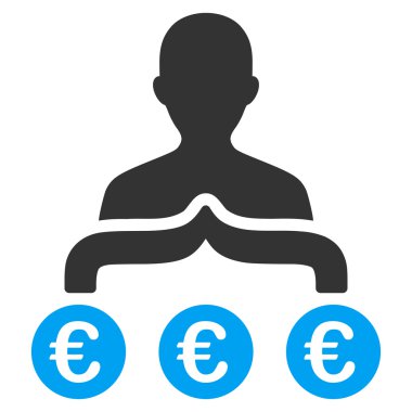 Euro kapitalist düz vektör simgesi