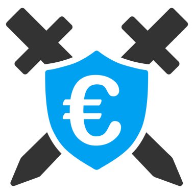 Euro Guard kalkan düz vektör simgesi