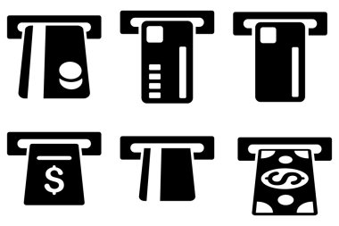 Bilet Terminal düz vektör simgeler