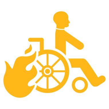 Hasta düz vektör simge yanmak