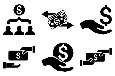 Ödeme düz vektör simgeler