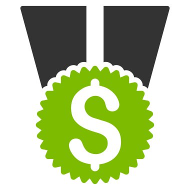 Para ödülü düz vektör simgesi