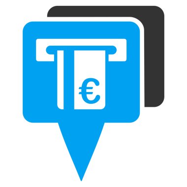 Euro Atm İşaretçileri Düz Vektör Simgesi