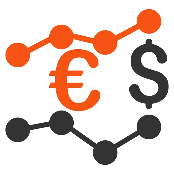 Gráficos de divisas plano Vector icono — Vector de stock