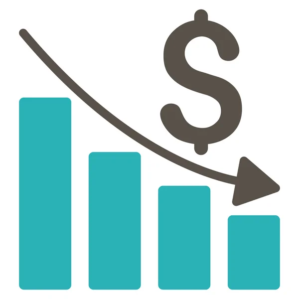 Grafico di crisi di vendita Icona vettoriale piatta — Vettoriale Stock