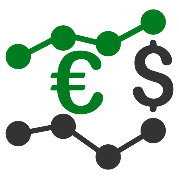 Gráficos de divisas plano Vector icono — Vector de stock