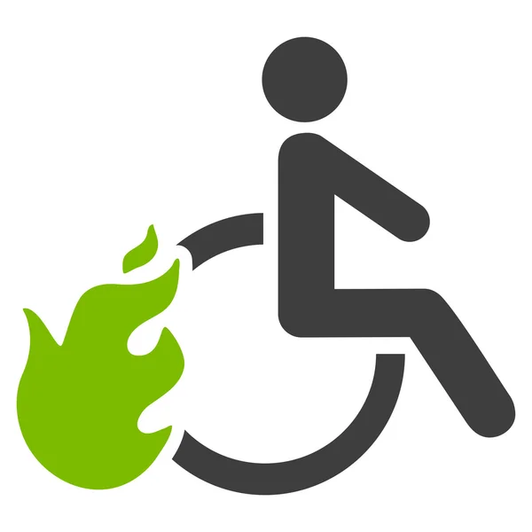 Fired Disabled Person Flat Vector Icon — Stock Vector