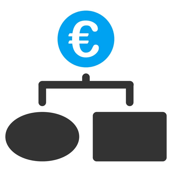 Graf s plochým symbolem pro tok euro — Stockový vektor