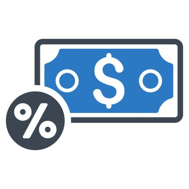 Banknot yüzde düz glif simgesi