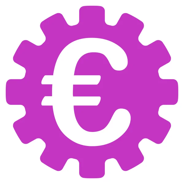 Ícone de glifo plana de engrenagem euro — Fotografia de Stock