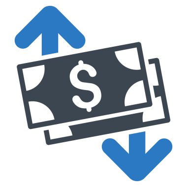 Banknot harcama düz vektör simgesi