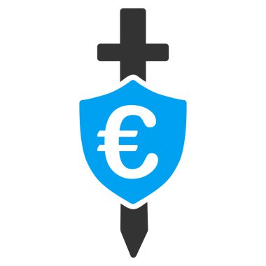 Euro kalkan düz vektör simgesi