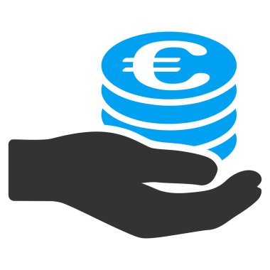 Euro maaş düz vektör simgesi