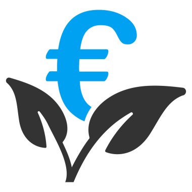 Euro başlangıç Filiz düz vektör simgesi