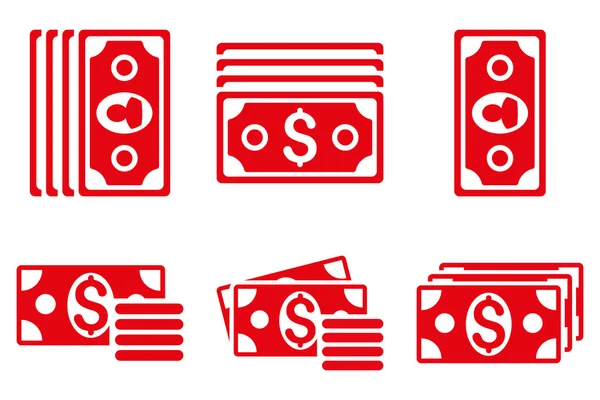 Banknotes Flat Vector Icons — Stock Vector