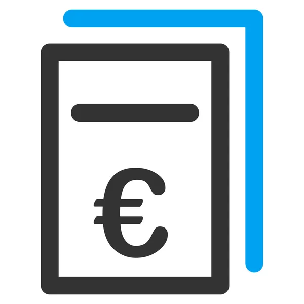 Euro Prix Documents Flat Vector Icône — Image vectorielle