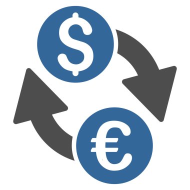 Euro dolar Satım düz vektör simgesi