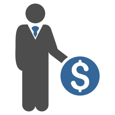 Bankacı düz vektör simgesi