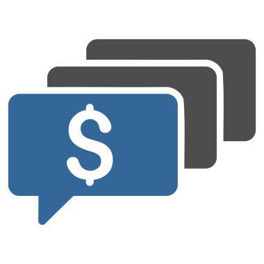 Para iletileri düz vektör simgesi