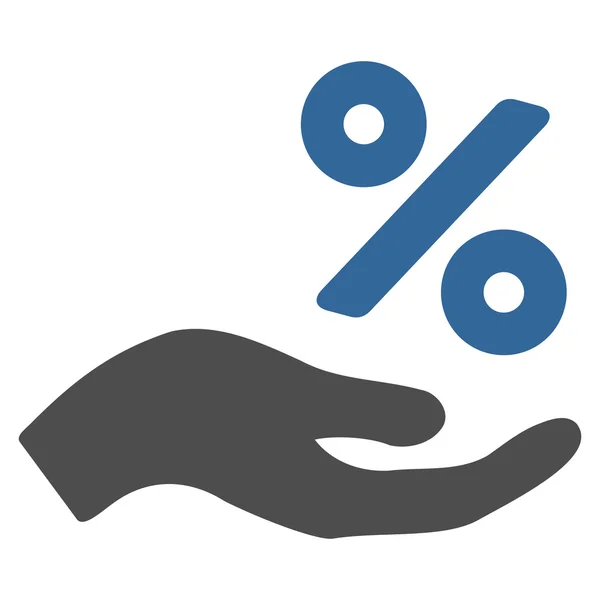 Porcentaje de oferta mano plana Vector icono — Vector de stock