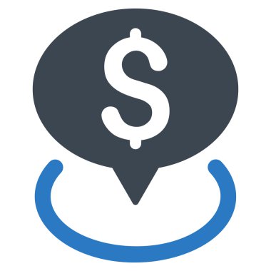 Banka yer düz vektör simgesi