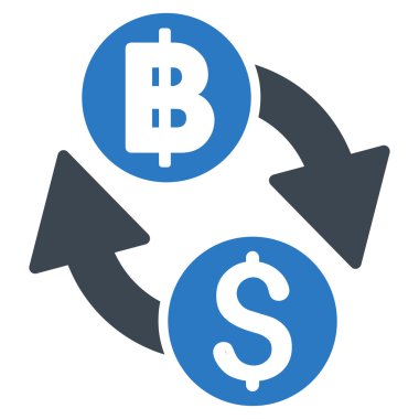Doları Baht Exchange düz vektör simgesi