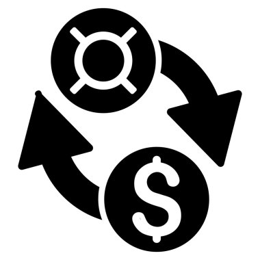 Dolar Döviz Alım Satım düz vektör simgesi
