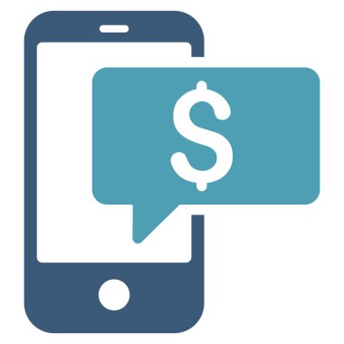 Para telefon Sms düz vektör simgesi