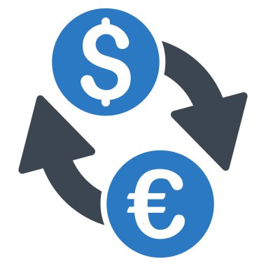 Euro dolar Satım düz vektör simgesi