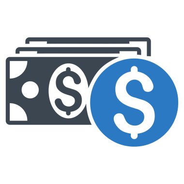 Doları nakit düz vektör simgesi