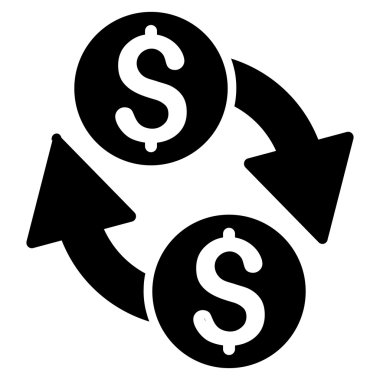 Dolar döviz düz vektör simgesi